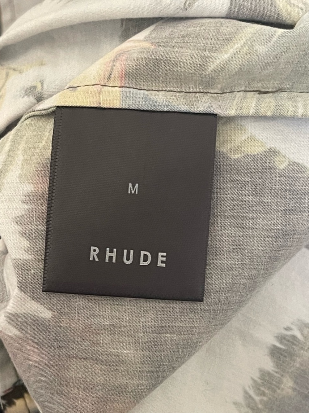 Rhude Black Multicolor Eagle-Print Short Sleeve Button-Down Shirt - Picture 5 of 5